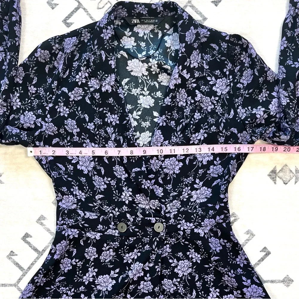 ZARA Floral Blazer Style Long Sleeve Romper Small
